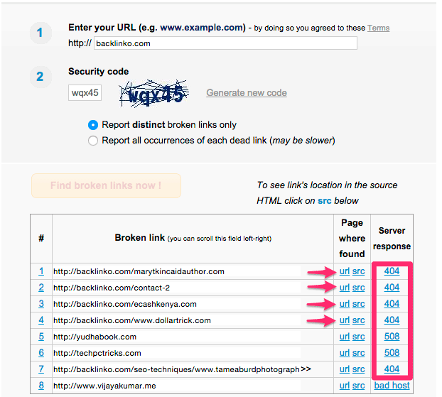 Find Broken Links